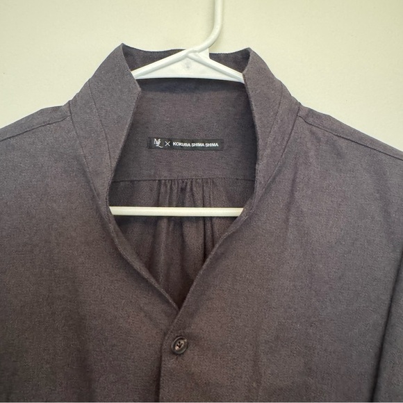 Kokura Shima Shima ML French button up dress shirt in dar gray M/L - Picture 8 of 13